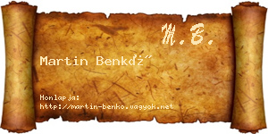 Martin Benkő névjegykártya